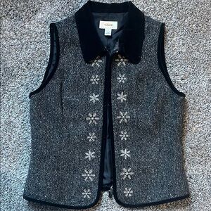 Talbots Black and Gray Vest